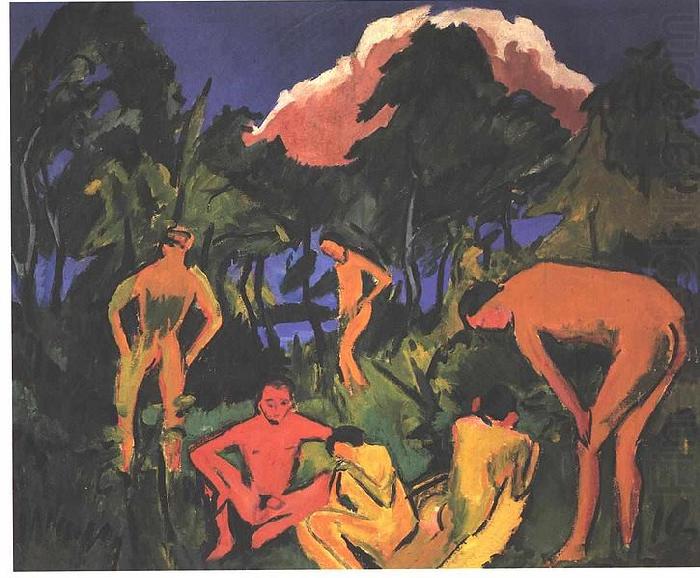 Ernst Ludwig Kirchner Nudes in the sun - Moritzburg china oil painting image